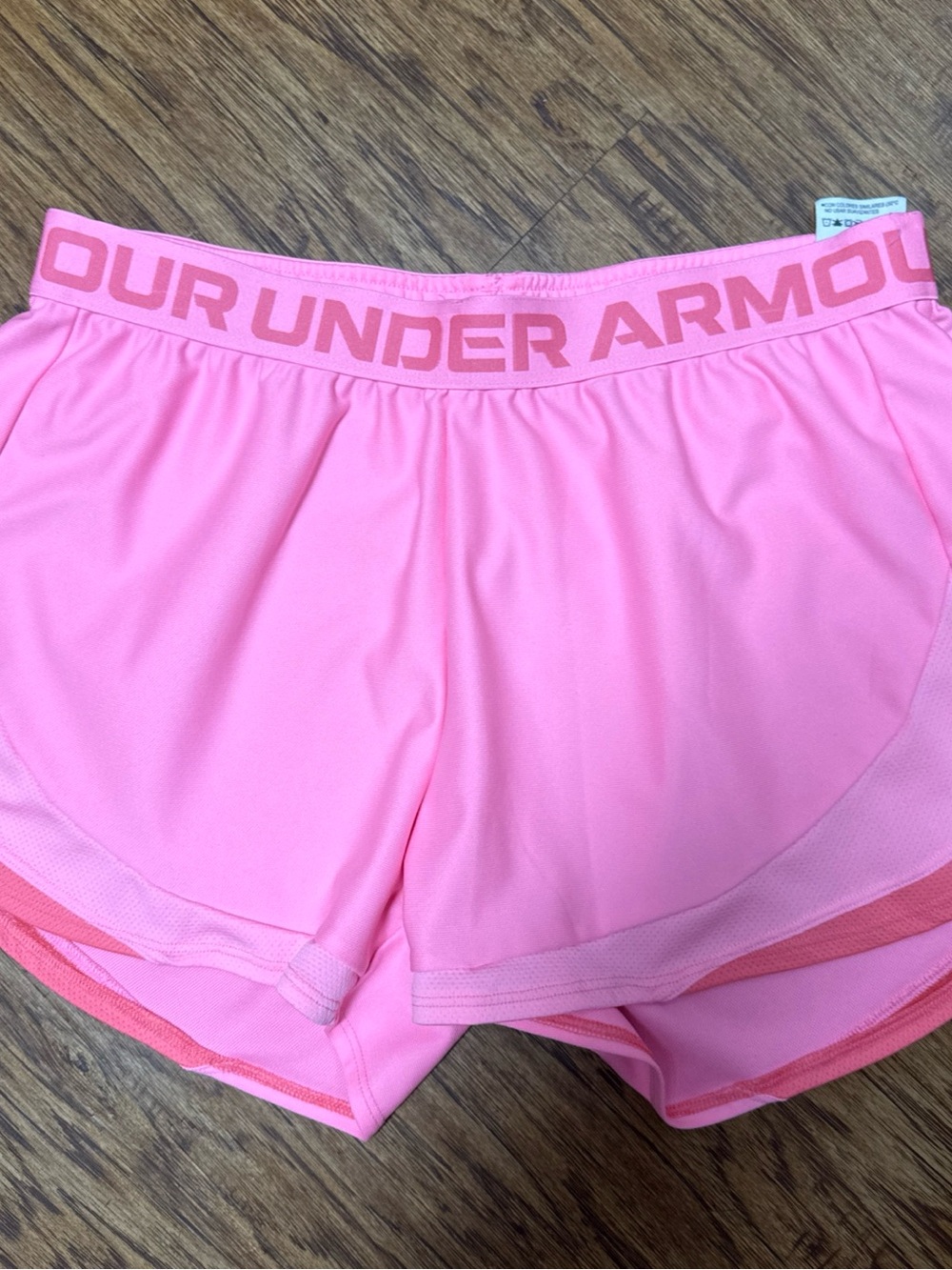 Under Armour Pink Athletic Performance Shorts with Elastic Logo Waistband